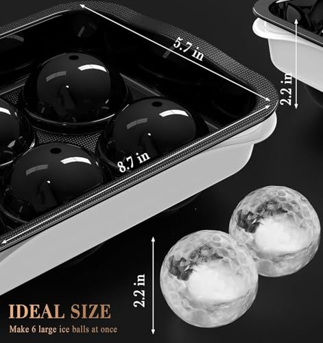 Image of Easy Push Premium Ice Cube Tray with Pop-Up Release, Flexible Silicone Base & Lid - 6 Cube, Stackable, Durable & Dishwasher Safe Ice Maker for Whiskey, Cocktails & Drinks (Black, Pack of 1)