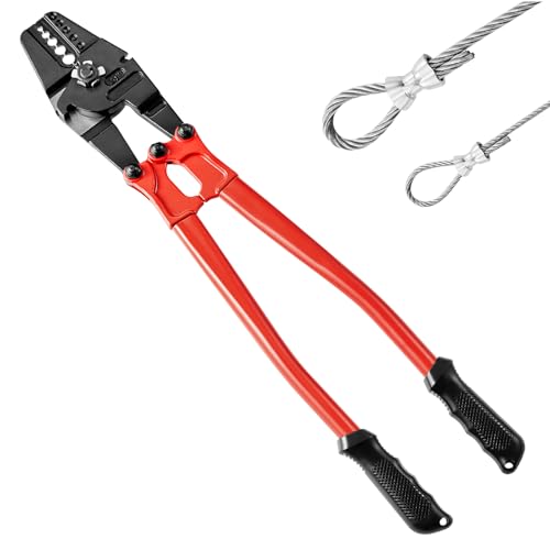 VEVOR Hand Swager Crimper 24 Inch,Swaging Tool 5 Cavity...