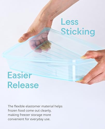Image of LocknLock Freezer Fit 1.65 L + 15 ml Cube Tray Container (18 cubes) | Airtight Stackable Food Storage for Meal Prep | Microwave & Dishwasher Safe | BPA Free Freezer Container with Lid