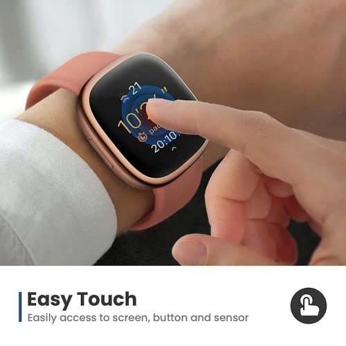 Image of YODI Soft TPU Screen Protector Case Compatible with Fitbit Sense /Versa 3, Protective Cover Bumper Accessories for Men Women (Rose Gold)