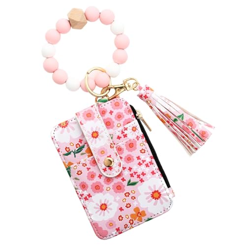 Portafogli estetici da portafogli floreali portafoglio in con motivo floreale - Bellissimi in similpelle con bordo piegato braccialetto per donna silicone