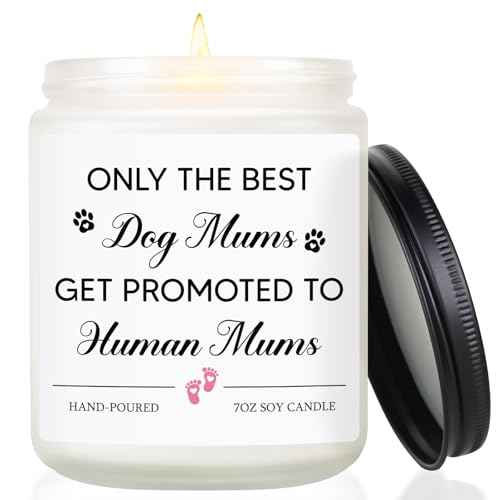 Mum to Be Gifts, New Mum Gifts for Pregnant Women Expecting Mummy First Time Mum Maternity, Pregnancy Gift for Birthday Christmas Mothers Day Baby Shower, Funny Dog Mum Candles, 7 oz (Lavender)