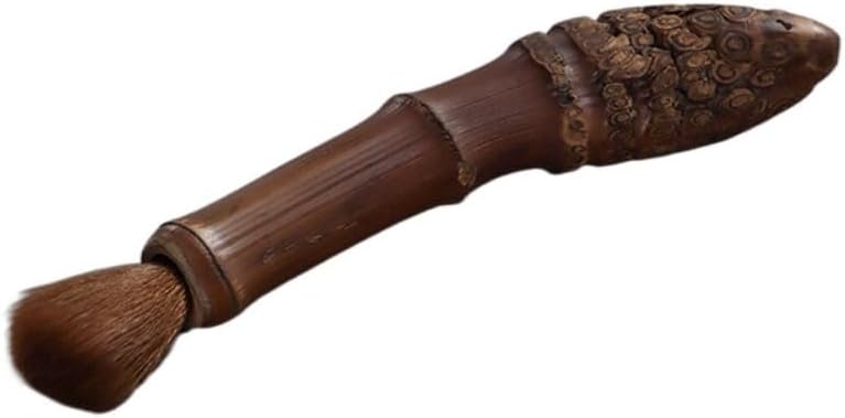 Tea Brushes Chinese Style Tea Accessories Easy to Clean Carbonized Bamboo Root Teapot Pen Vintage Tea Cup(Style A)
