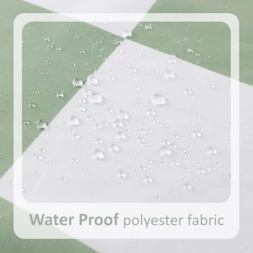 Image of N&Y HOME Fabric Shower Curtain or Liner Green and White Checkered