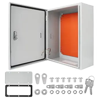 Cold Rolled Steel Electrical Box 23.6'' x 20'' x 8'' Indoor/Outdoor Thick Electrical Enclosure Box with Mounting Plate IP66 Weatherproof Anti-Rust and Anti-Corrosion (23.6'' x 20'' x 8'')