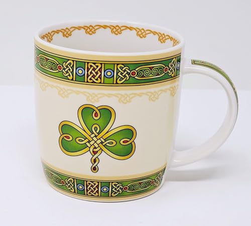 Taza de cerámica con diseño de trébol irlandés verde miniatura 3