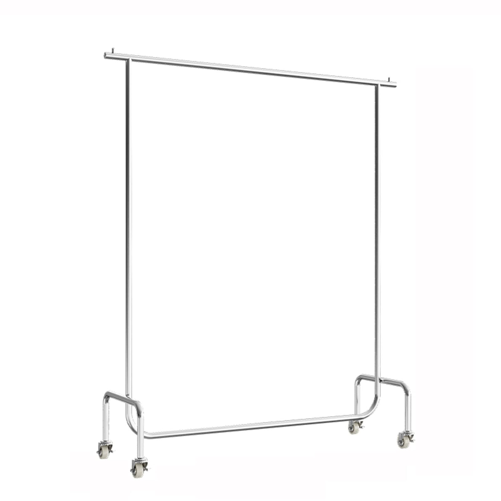 SaryEdge Coat Racks Clothing Store Display Stand Floor-Standing Stainless Steel Coat Rack Multi-Functional Living Room Garment Rack Single Rod Movable Clothing Rack,Onecolor-80X40X150Cm