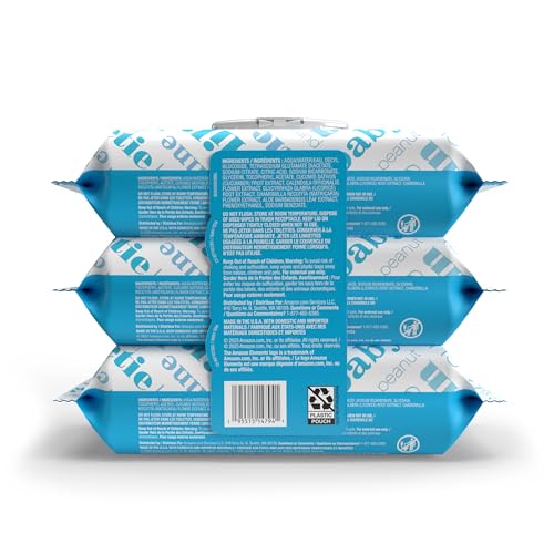 Amazon Elements Baby Wipes, Unscented, Hypoallergenic, Alcohol-Free, With Aloe and Vitamin E, 270 Count, Flip-Top Packs (Pack of 2)