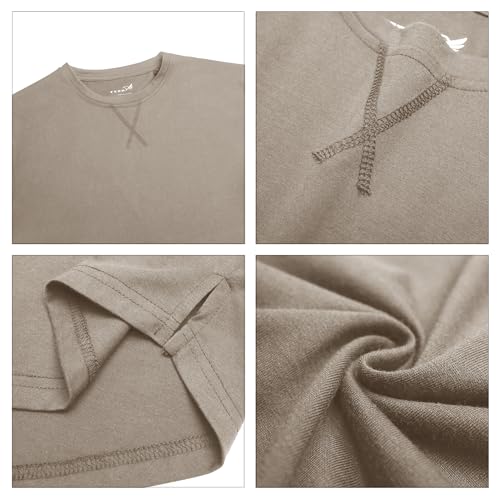 Mens 3 Pack Plain Cotton Shirts Short Sleeve Casual Crew Neck T-Shirts Hipster Hip Hop Longline Tees Drop Cut Curved Hem 6