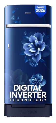 Image of Samsung 189 L, 5 Star, Digital Inverter, Direct-Cool Single Door Refrigerator (RR21H2H25CU /HL, Camellia Blue, Base Stand Drawer, Single Touch Defrost, 2026 Model)
