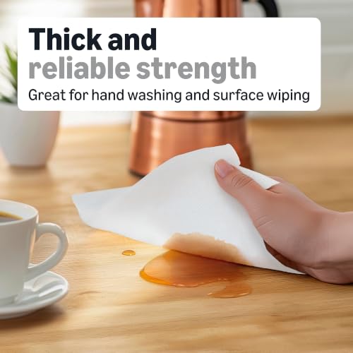 Image of Amazon Basics 1-Ply White Hardwound Paper Towels | Bulk | High Capacity Roll | Compatible with Universal Dispensers | FSC Certified | 800 feet per Roll (6 Rolls) (Previously AmazonCommercial)