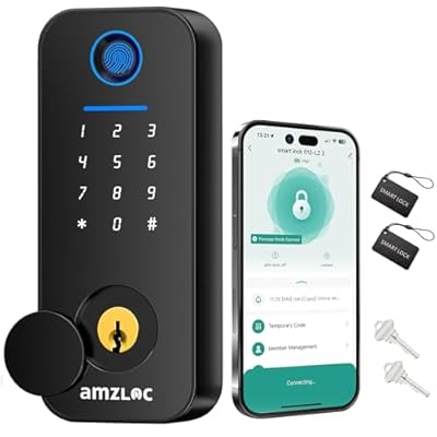 Amzloc Smart Door Lock,Fingerprint Keyless Entr...