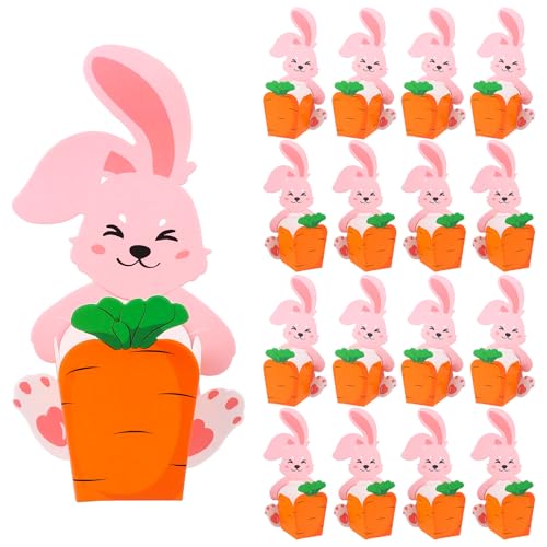 HAOWANWW 30Pcs Geschenkboxen im Osterhasen-Design Kleine Schachteln mit Osterhase Karotte Motiv Kreative Möhrenkisten zum Befüllen für Kleine Ostern Geschenke,Süßigkeiten,Mini Ostereier