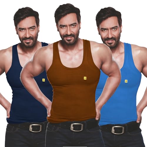 Image of Amul Comfy Men's Vest | Round Neck | Breathable Lightweight Innerwear | Moisture Wicking | Soft Feel | Pack of 3 | Color May Vary