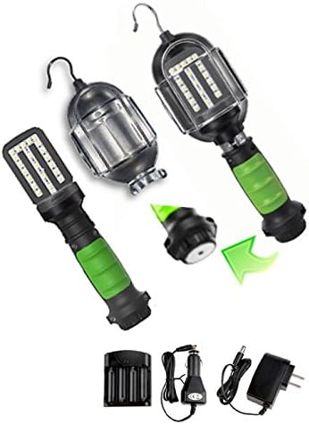 QTop WL 500NB - 450lm LED Super Bright Magnetic Work Light Rechargeable Portable Battery-Operated Lamp Deluxe Lights Set, for Garage, Camping, Commercial, Camping, Home, Outdoors Use