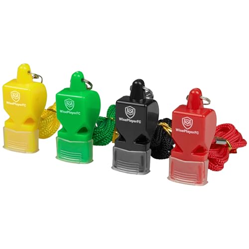Silbatos de árbitro multicolor para fútbol, pack de 4 miniatura 6