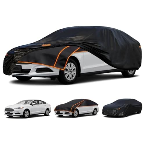 Kayme Padded Hail Protector Car Cover Custom Fit for Ford Fusion, Anti Hail Blanket with Multilayer Thickened Design, Hail Proof & All Weather Outdoor