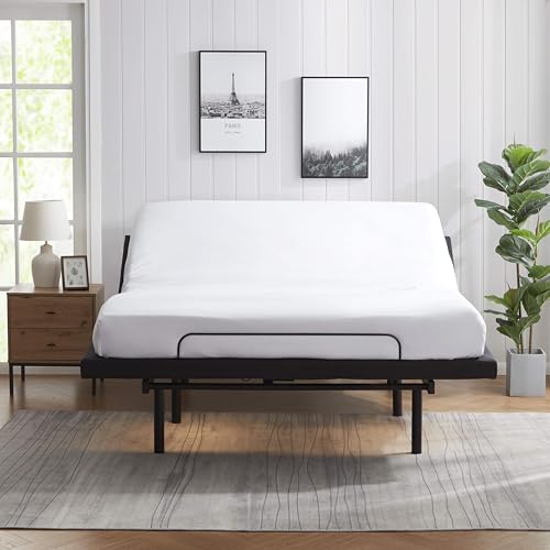 Image of Nestl 2nd Gen Queen Adjustable Bed Frame with Massage and Wireless Remote, Electric Base with Head and Foot Incline, Zero Gravity, USB Ports, Under Bed LED, No Box Spring Needed