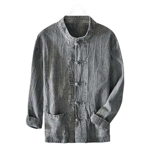 Chemise lin homme style chinois anti-transpiration vêtement d'été