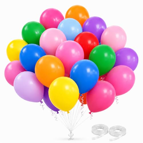 5 Inch Balloons, 125pcs Rainbow Latex, Balloon Garland, Balloon Arch, Birthday, Anniversary and Party Decorations