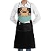Drempad Tabliers Kawaii Adorable Pug Adjustable Cooking Chef Apron with Front Pocket for Men Women