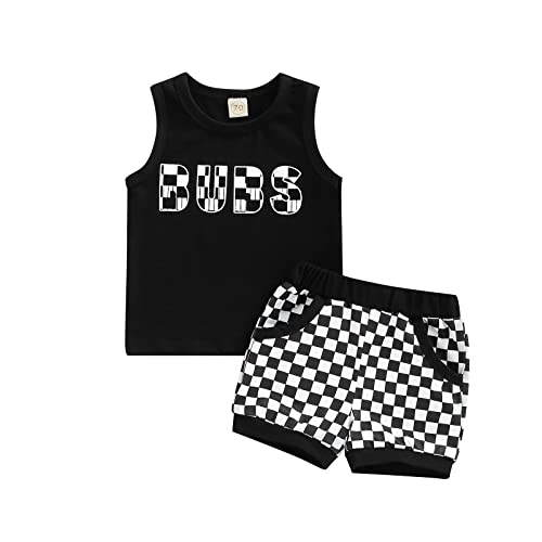 Image of CIYCUIT 2Pcs Baby Boy Summer Clothes Infant Toddler Beach Outfits Sleeveless Tank Tops Shorts Set