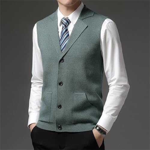 Men's Sweater Vest Fashion V-Neck Business Sleeveless Knitted Button Cardigan Vest3