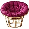 Garden Round Papasan Chair Cushion | Water Resistant Indoor Outdoor Hammock Rattan Swing Seat Pad | Comfy Tufted Patio Furniture Cushions | Hanging Egg Chair Pads
