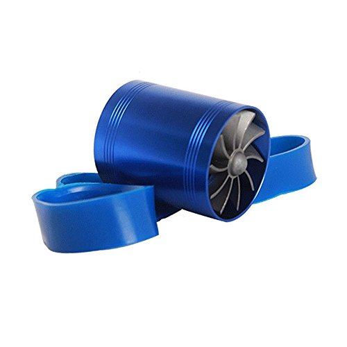 F1-Z Double Supercharger Turbine Turbo Charger Air Intake Fuel Saver Fan #TOP2