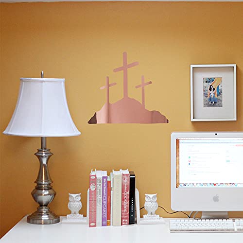 Image of Calvary Crosses Christian Jesus (Rose Gold) (Set Of 2) Premium Waterproof Vinyl Decal Stickers For Laptop Phone Accessory Helmet Car Window Bumper Mug Tuber Cup Door Wall Decoration