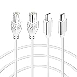 Printer Cable USB C to B Cable 2-Pack ， USB B to C Printer Cable Scanner Cable, Printer Cord for MacBook Pro, HP, Canon, Brother, Samsung Printer Scanner etc-3.28 ft White
