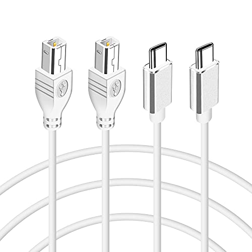 Printer Cable USB C to B Cable 2-Pack ï¼Œ USB B to C Printer Cable Scanner Cable, Printer Cord for MacBook Pro, HP, Canon, Brother, Samsung Printer Scanner etc-3.28 ft White