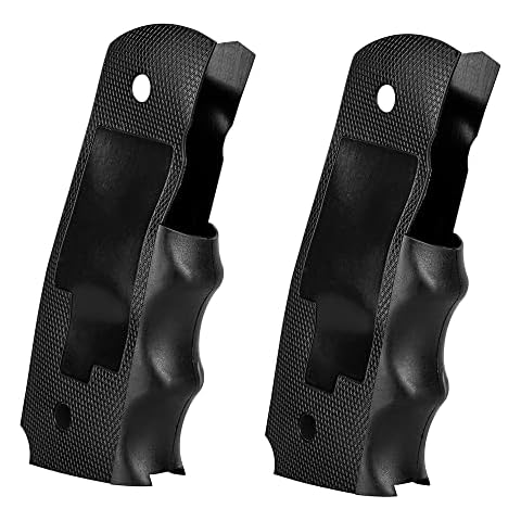 Bomeek Rubber Grip Glove Sleeve Insert Fits Full Size Commander & Government Model 1911-2 Pack Black Cover