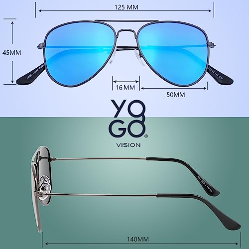 Yogo Vision Polarized Aviator Sunglasses for Kids Children's Sunglasses Girl Boy Classic Sun glasses (Multi Pack)3