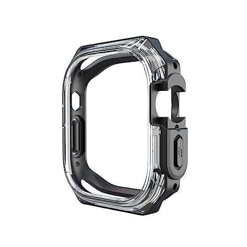 Boîtier Apple Watch 44mm noir en PC et TPU transparent