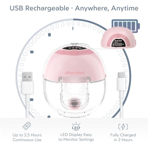 Image of MomMed S33 Wearable Breast Pump, Hands Free Double Electric, 6oz, BPA Free