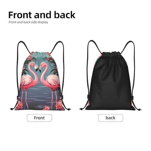 Drawstring Backpack Sport Bag Water Resistant String Bag Flock of Tropical Flamingos Cinch Bag Gym Sackpack Medium3