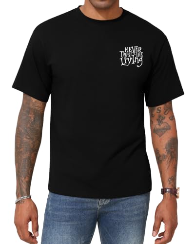 Men's Gothic Graphic T Shirt Vintage Halloween Casual Tee - image 6