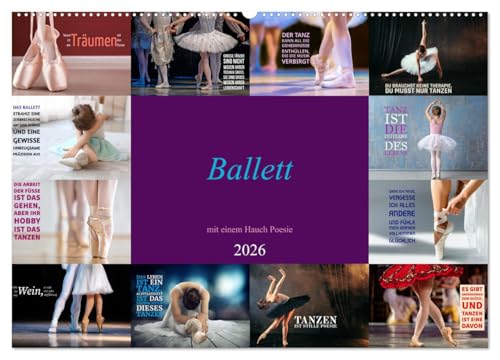 Ballett mit einem Hauch Poesie (Wandkalender 2026 DIN A2 quer), CALVENDO Monatskalender: Eine magische Synergie