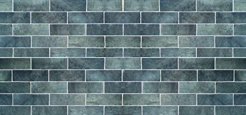 Image of DWELLSINDIA Teal Green Bricks Self Adhesive Wallpaper, Waterproof, Scratch Resistant, Laminated (41cm x 244cm, Multicolour)