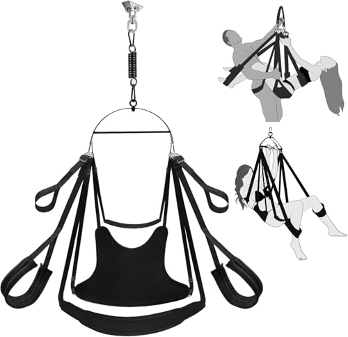 Adult Sex Swing 360 Degree Spinning Adjustable Love Position Aid Swing Sex Toys Set with Premium Paint Stand and Widened Thick Comfortable STRPS for Couples