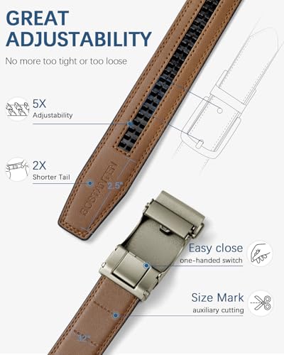  BOSTANTEN Men's Leather Ratchet Belts - 2 Pack