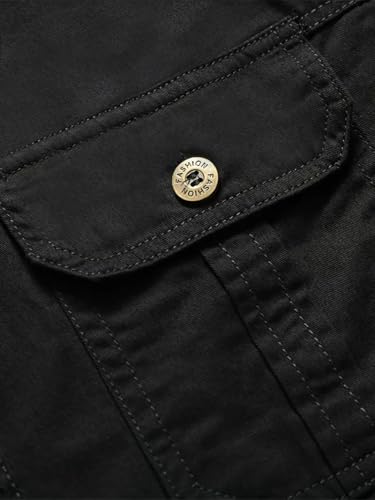 Image of FABRIPPLE Men's Cargo Jacket Shirt | 100% Cotton | 6 Pocket Utility Overshirt | Casual & Outdoor Wear | Breathable & Lightweight Fabric