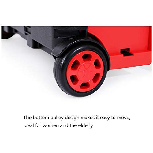 gbgymjm Einkaufstrolley Einkaufstrolley Rolling Mehrzwecktrolley mit Radsitz Heavy Duty Faltbarer Trolley Teleskopisch… – Bild 4