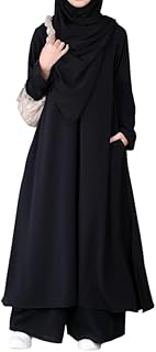 Muslim Closet Two Pieces Abaya Dress with Zip On Front made with Nida Matte Fabric - Knee length Burqa for Women and Girls