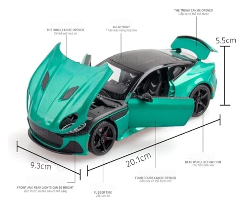 Image of Scale Exclusive Alloy Metal Pull Back | Die-cast Car Model with Sound Light Mini Auto Toy for Kids Metal Model Toy Car with Sound and Light (1.22 Scale- A|M -Green)