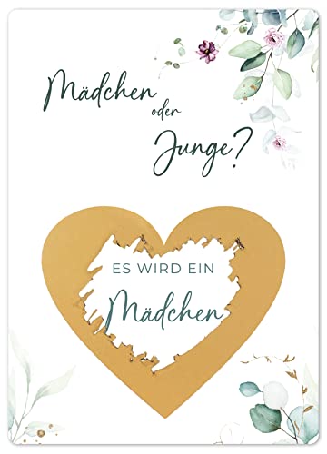 Joli Coon Rubbelkarte Geschlecht verkünden - Es wird ein Mädchen - Gender Reveal Party - Boy or Girl