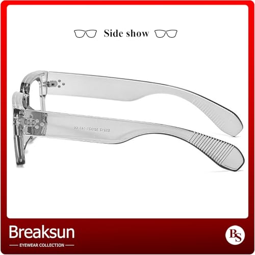 Image of Breaksun Rectangle Glasses for Men Women Square Blue Light Glasses Thick Frame Black Eyeglasses