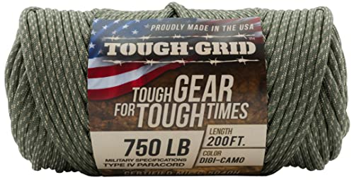 Image of TOUGH-GRID 750 Paracord, 100% Nylon, Made in USA, Type IV Mil-Spec Cord