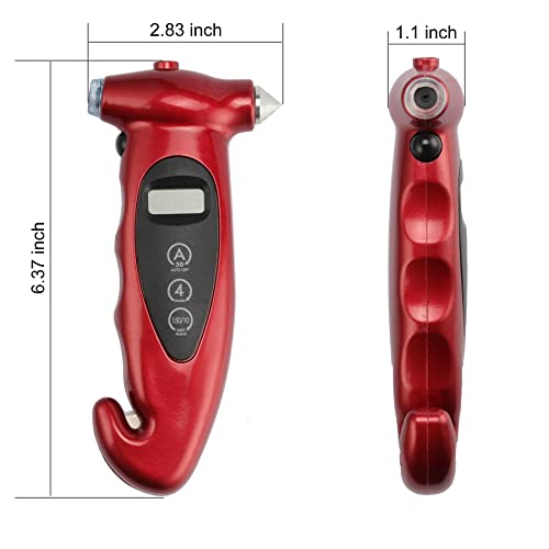 image for JUSTTOP Digital Tire Pressure Gauge, with Safety Hammer Multi-Function